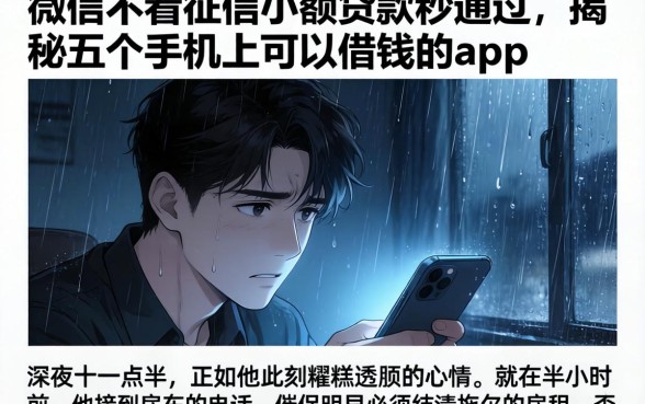 微信不看征信小额贷款秒通过,揭秘五个手机上可以借钱的app