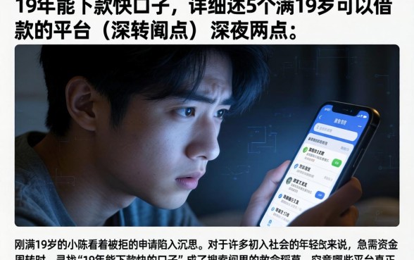 19年能下款快的口子，详细阐述5个满19岁可以借款的平台
