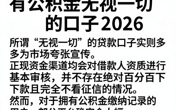 有公积金无视一切的口子2026,详尽说明五个无视一切包下款5000秒下款的平台