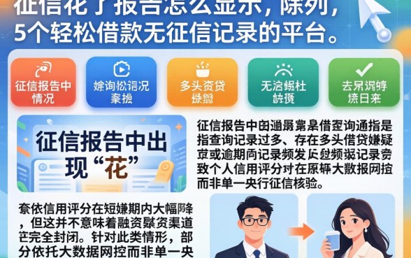 征信花了报告怎么显示，陈列5个轻松借款无征信记录的平台