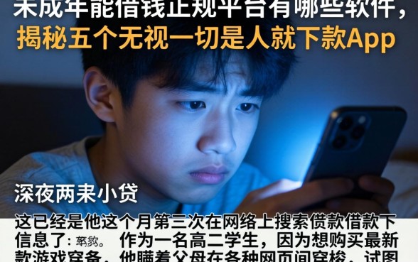未成年能借钱的正规平台有哪些软件，揭秘五个无视一切是人就下款app