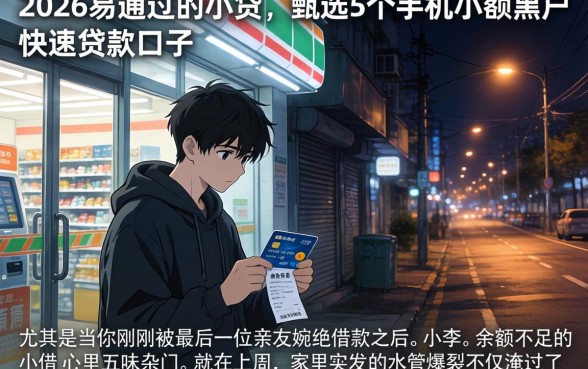 2026易通过的小贷,甄选5个手机小额黑户快速贷款口子
