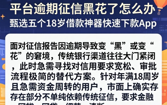 平台逾期征信黑花了怎么办,甄选五个18岁借款神器快速下款app