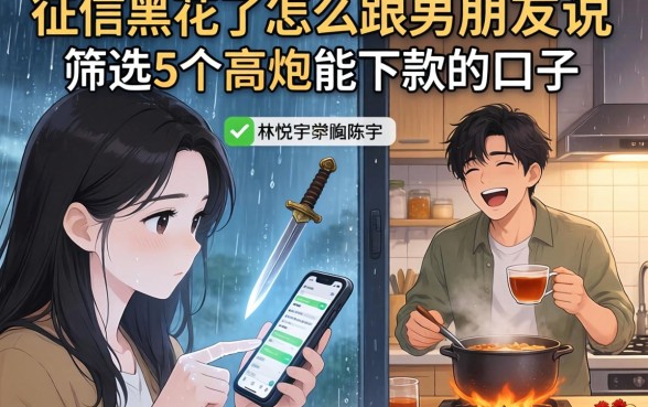 征信黑花了怎么跟男朋友说，筛选5个高炮能下款的口子