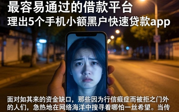 最容易通过的借款平台，理出5个手机小额黑户快速贷款app
