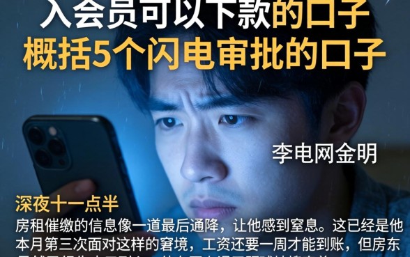 入会员可以下款的口子,概括5个闪电审批的口子