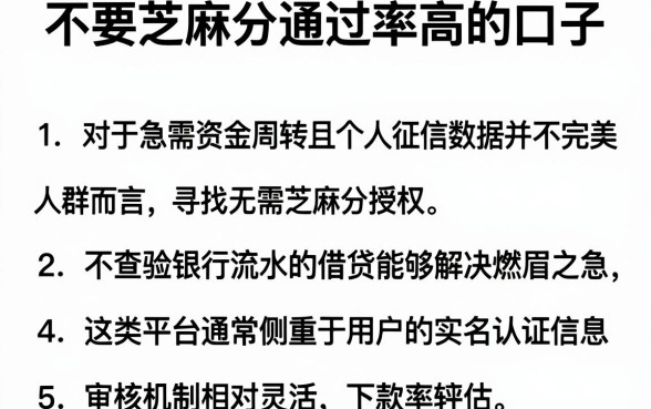 不要芝麻分通过率高的口子,罗列五个不查流水的小额度贷款口子