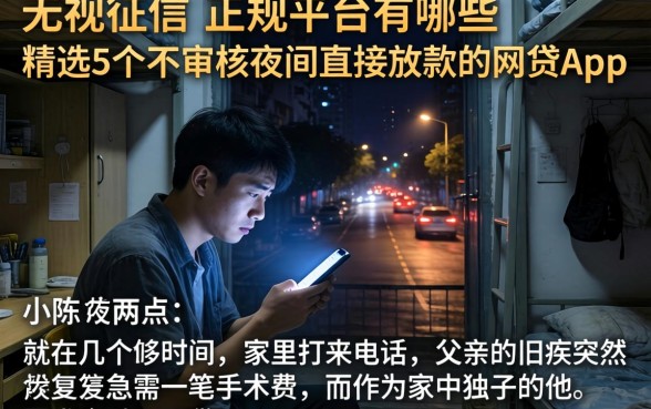 无视征信的正规平台有哪些，精选5个不审核夜间直接放款的网贷app