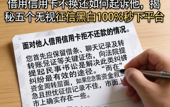 借用信用卡不换还如何起诉他，揭秘五个无视征信黑白100%秒下平台