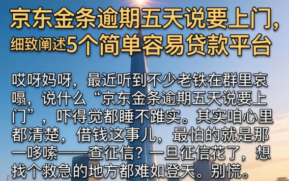 京东金条逾期五天说要上门,细致阐述5个简单容易贷款平台