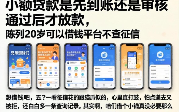 小额贷款是先到账还是审核通过后才放款，陈列五个20岁可以借钱平台不查征信的软件