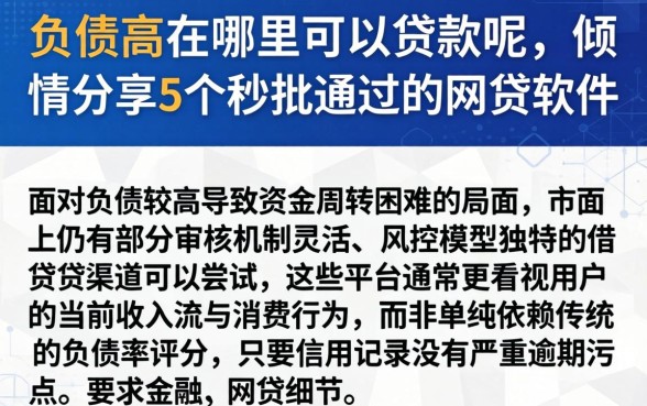 负债高在哪里可以贷款呢，倾情分享5个秒批通过的网贷软件
