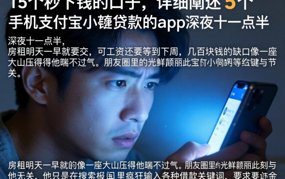 15个秒下钱的口子，详细阐述5个手机支付宝小额贷款的app