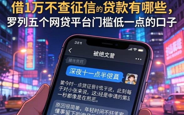 借1万不查征信的贷款有哪些，罗列五个网贷平台门槛低一点的口子