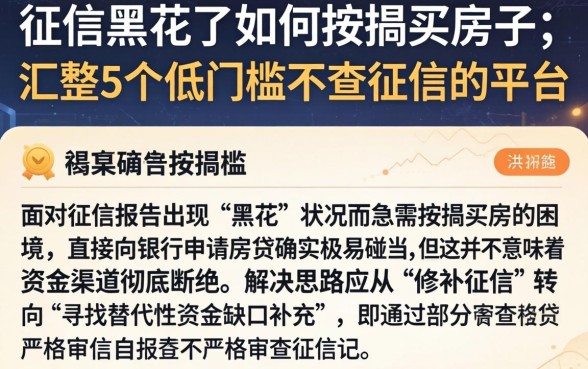 征信黑花了如何按揭买房子，汇整5个低门槛不查征信的平台