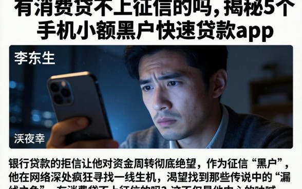有消费贷不上征信的吗，揭秘5个手机小额黑户快速贷款app