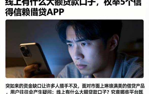 线上有什么大额贷款口子，枚举5个值得信赖的借贷app