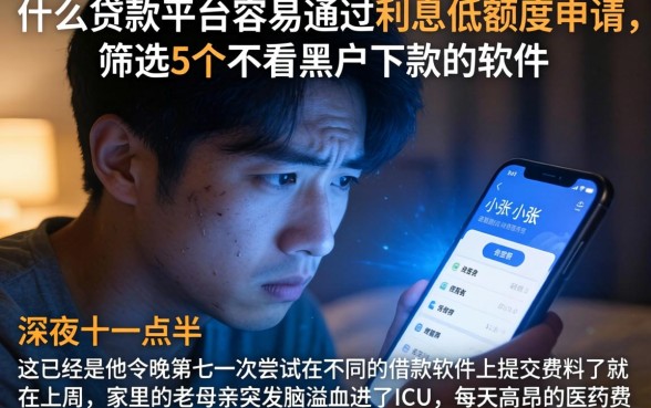 什么贷款平台容易通过利息低额度申请,筛选5个不看黑户下款的软件