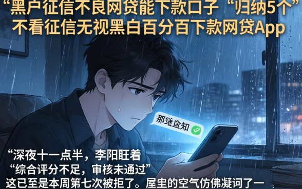 黑户征信不良网贷能下款的口子，归纳5个不看征信无视黑白百分百下款网贷app