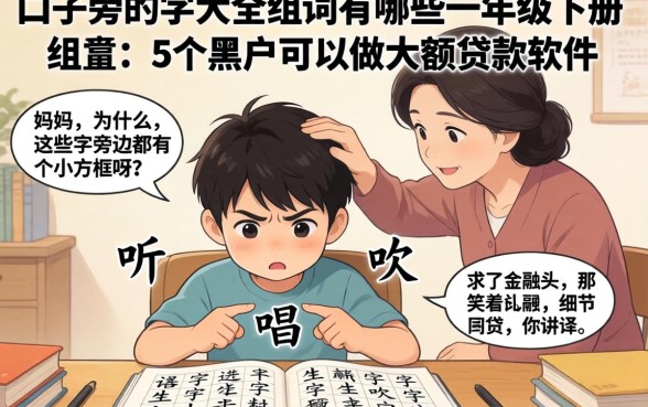 口子旁的字大全组词有哪些一年级下册，细致阐述5个黑户可以做大额贷款软件