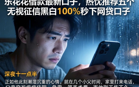乐天花借款最新口子，热忱推荐五个无视征信黑白100%秒下网贷口子