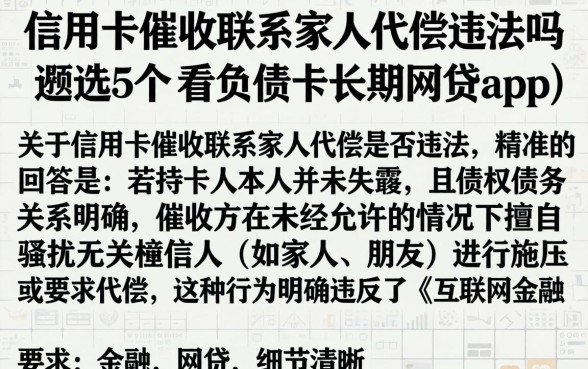 信用卡催收联系家人代偿违法吗，遴选5个不看负债的长期网贷app