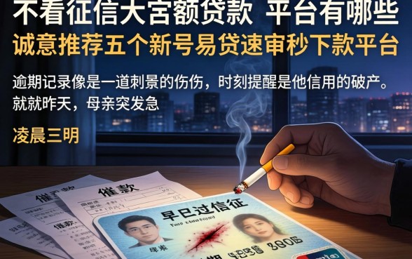 不看征信大额度贷款的平台有哪些,诚意推荐五个新号易贷速审秒下款平台