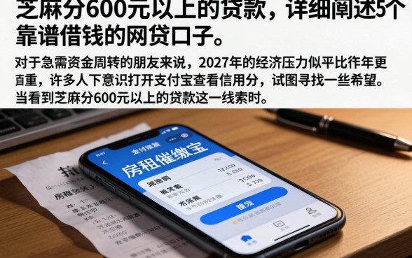 芝麻分600元以上的贷款，详细阐述5个靠谱借钱的网贷口子
