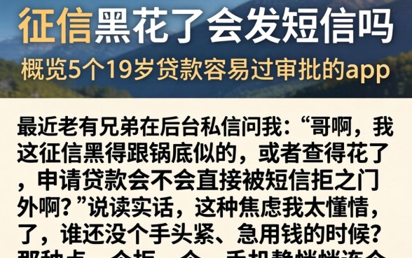征信黑花了会发短信吗，概览5个19岁贷款容易过审批的app