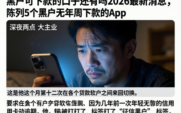 黑户可下款的口子还有吗2026最新消息,陈列5个黑户无条件下款的app