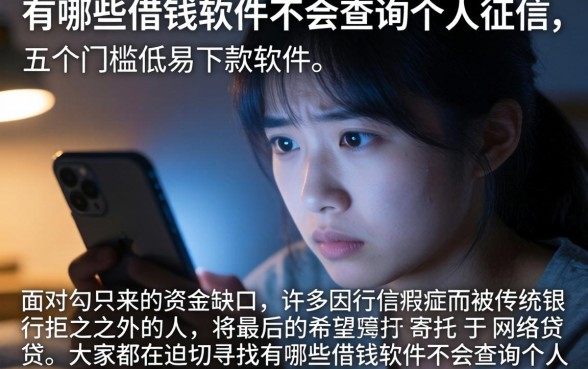有哪些借钱软件不会查询个人征信，详细阐述五个门槛低易下款软件