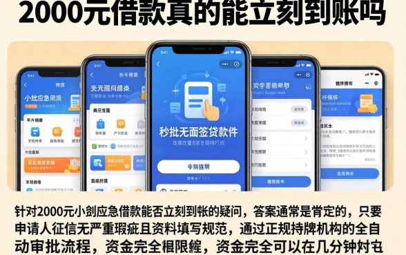2000元借款真的能立刻到账吗,陈列5个秒批无面签贷款软件