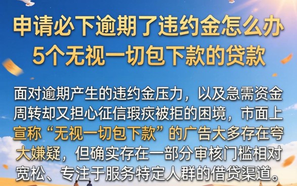 申请必下逾期了违约金怎么办，整合5个无视一切包下款的贷款