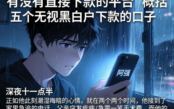 有没有直接下款的平台，概括五个无视黑白户下款的口子