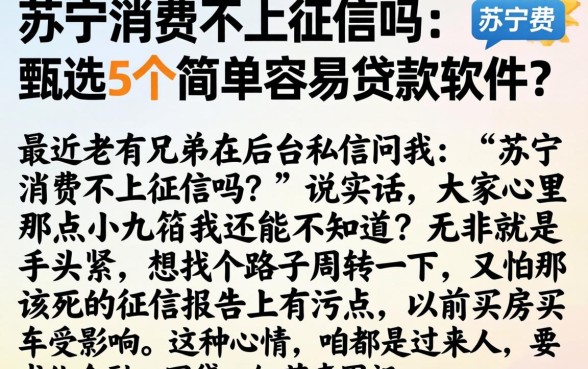 苏宁消费不上征信吗，甄选5个简单容易贷款软件