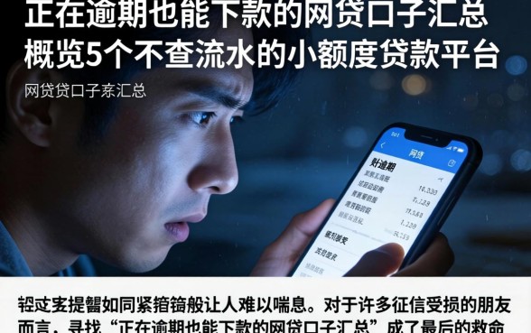 正在逾期也能下款的网贷口子汇总,概览5个不查流水的小额度贷款平台