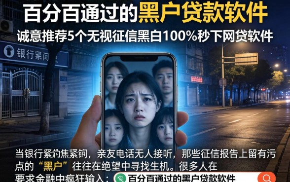 百分百通过的黑户贷款软件,诚意推荐5个无视征信黑白100%秒下网贷软件