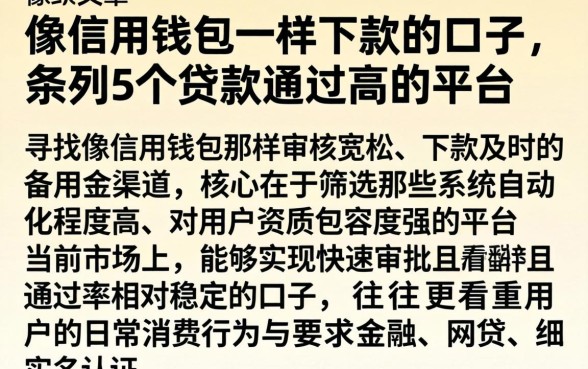 像信用钱包一样下款的口子，条列5个贷款通过高的平台