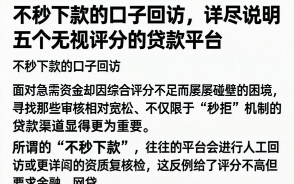 不秒下款的口子回访，详尽说明五个无视评分的贷款平台