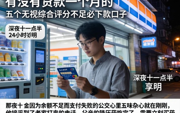 有没有贷款一个月的，细致阐述五个无视综合评分不足必下款口子