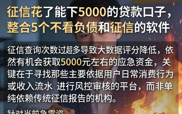 征信花了能下5000的贷款口子，整合5个不看负债和征信的软件