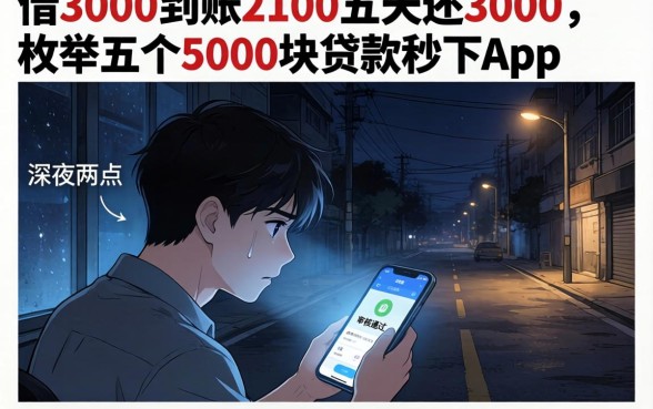 借3000到账2100五天还3000,枚举五个5000块贷款秒下app
