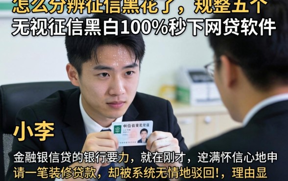 怎么分辨征信黑花了，规整五个无视征信黑白100%秒下网贷软件