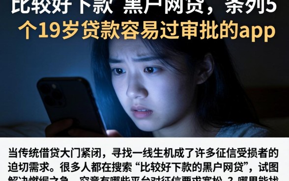 比较好下款的黑户网贷,条列5个19岁贷款容易过审批的app