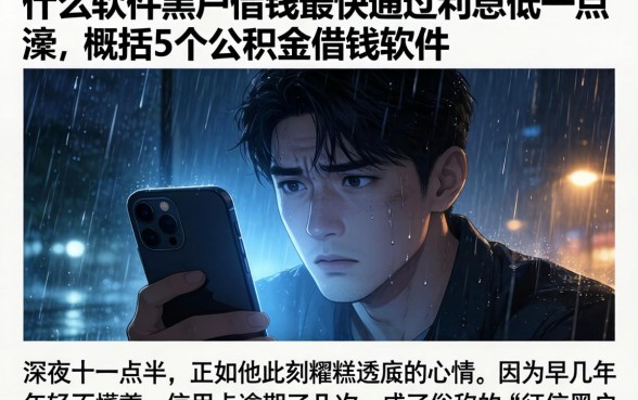 什么软件黑户借钱最快通过利息低一点,概括5个公积金借钱软件