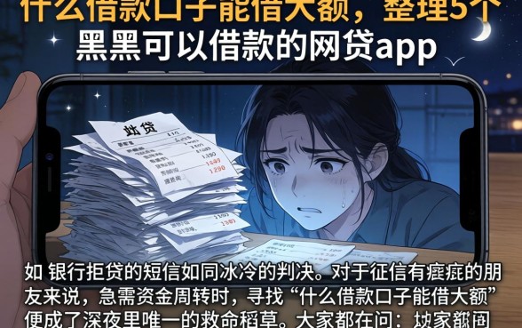 什么借款口子能借大额，整理5个黑户可以借款的网贷app
