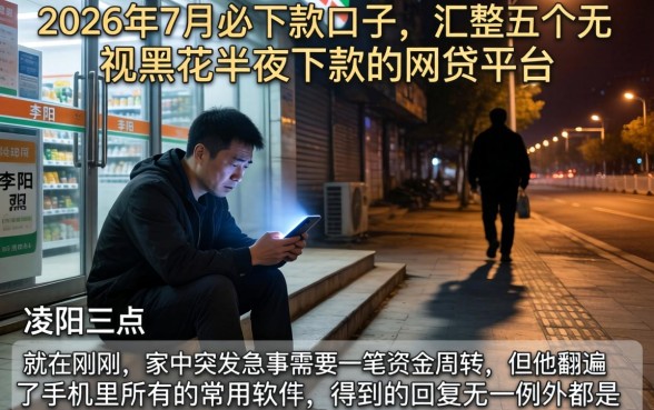 2026年7月必下款口子，汇整五个无视黑花半夜下款的网贷平台
