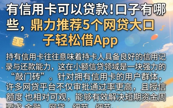 有信用卡可以贷款的口子有哪些，鼎力推荐5个网贷大口子轻松借app