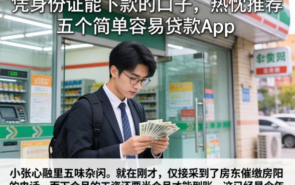 凭身份证能下款的口子，热忱推荐五个简单容易贷款app
