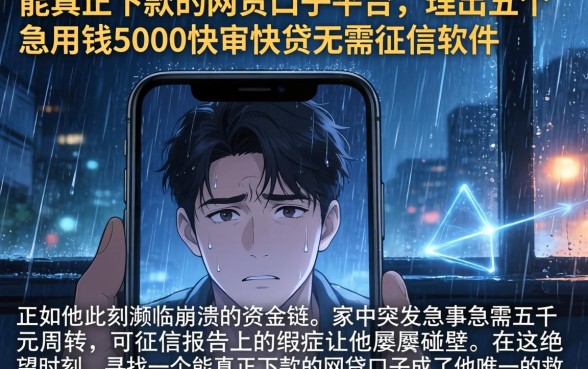 能真正下款的网贷口子平台，理出五个急用钱5000快审快贷无需征信软件